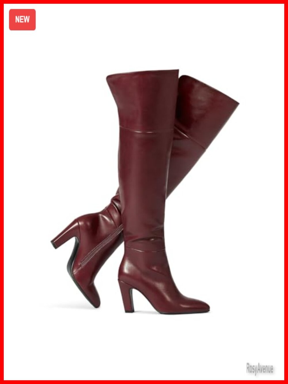 Wide Calf Over The Knee Boots Faux Leather Chunky Block Heel Tall Boots